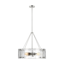 Visual Comfort & Co. Studio Collection AP1234PN - Calvert transitional 4-light indoor dimmable medium ceiling chandelier in polished nickel silver fin