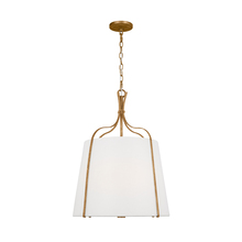 Visual Comfort & Co. Studio Collection AP1253ADB - Leander transitional 3-light indoor dimmable medium hanging shade pendant in antique gild rustic gol