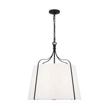 Visual Comfort & Co. Studio Collection AP1264SMS - Leander transitional 4-light indoor dimmable large hanging shade pendant in smith steel grey finish