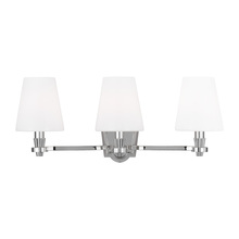 Visual Comfort & Co. Studio Collection AV1003PN - Paisley transitional dimmable indoor 3-light vanity bath fixture in a polished nickel finish with mi