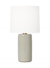 Visual Comfort & Co. Studio Collection BT1101SHG1 - Barbara Barry Shanghai 1-Light Table Lamp in Shellish Grey Finish with White Linen Fabric Shade