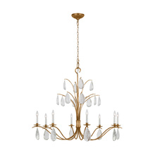 Visual Comfort & Co. Studio Collection CC1598ADB - Shannon traditional 8-light indoor dimmable extra large ceiling chandelier in antique gild rustic go