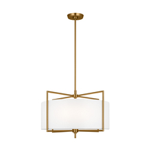 Visual Comfort & Co. Studio Collection CP1394BBS - Perno midcentury 4-light indoor dimmable medium hanging shade ceiling pendant in burnished brass gol