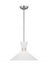 Visual Comfort & Co. Studio Collection DJP1091BS - Belcarra Modern 1-Light Medium Single Pendant Ceiling Light in Brushed Steel Silver Finish