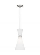 Visual Comfort & Co. Studio Collection DJP1101BS - Belcarra Modern 1-Light Small Single Pendant Ceiling Light in Brushed Steel Silver Finish
