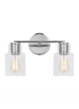 Visual Comfort & Co. Studio Collection DJV1002CH - Sayward Transitional 2-Light Bath Vanity Wall Sconce in Chrome Finish With Clear Glass Shades