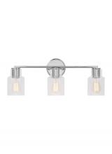 Visual Comfort & Co. Studio Collection DJV1003CH - Sayward Transitional 3-Light Bath Vanity Wall Sconce in Chrome Finish With Clear Glass Shades