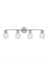 Visual Comfort & Co. Studio Collection DJV1004CH - Sayward Transitional 4-Light Bath Vanity Wall Sconce in Chrome Finish With Clear Glass Shades