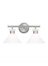 Visual Comfort & Co. Studio Collection DJV1012BS - Belcarra Modern 2-Light Bath Vanity Wall Sconce in Brushed Steel Silver Finish