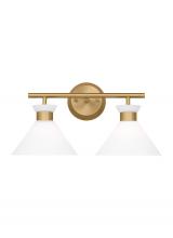 Visual Comfort & Co. Studio Collection DJV1012SB - Belcarra Modern 2-Light Bath Vanity Wall Sconce in Satin Brass Gold