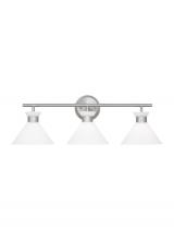 Visual Comfort & Co. Studio Collection DJV1013BS - Belcarra Modern 3-Light Bath Vanity Wall Sconce in Brushed Steel Silver Finish