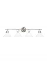 Visual Comfort & Co. Studio Collection DJV1014BS - Belcarra Modern 4-Light Bath Vanity Wall Sconce in Brushed Steel Silver Finish