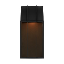 Visual Comfort & Co. Studio Collection LO1051TXB-L1 - Veronica modern outdoor 1-light medium wall lantern in a textured black finish and clear glass cylin