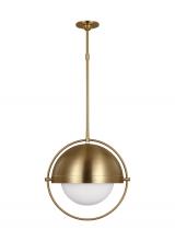 Visual Comfort & Co. Studio Collection TP1111BBS - Bacall transitional 1-light indoor dimmable extra large ceiling hanging pendant in burnished brass g