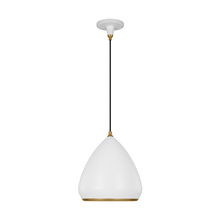 Visual Comfort & Co. Studio Collection TP1121MWTBBS - Clasica casual 1-light indoor dimmable medium ceiling hanging pendant in matte white finish with age