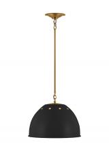 Visual Comfort & Co. Studio Collection TP1181MBKBBS - Robbie Transitional 1-Light Indoor Dimmable Large Pendant Ceiling Hanging Chandelier Light