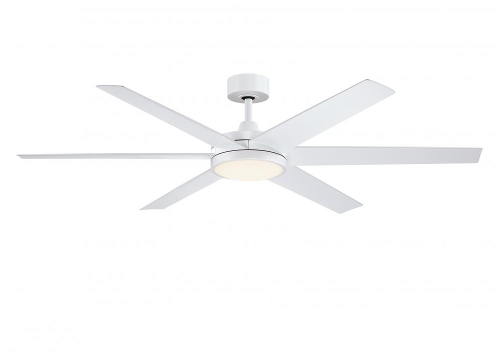 Brawn 64 inch Indoor/Outdoor Ceiling Fan with LED CCT Select Light Kit - Matte White