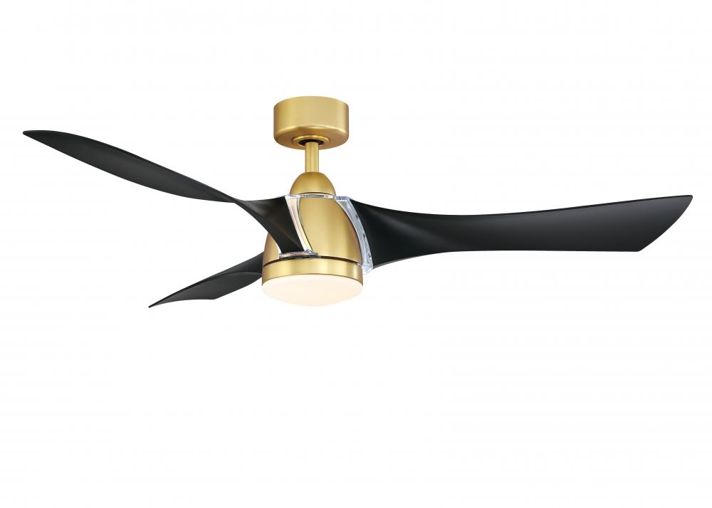Klear 56 inch Indoor/Outdoor Ceiling Fan with Black Blades and LED CCT Select Light Kit