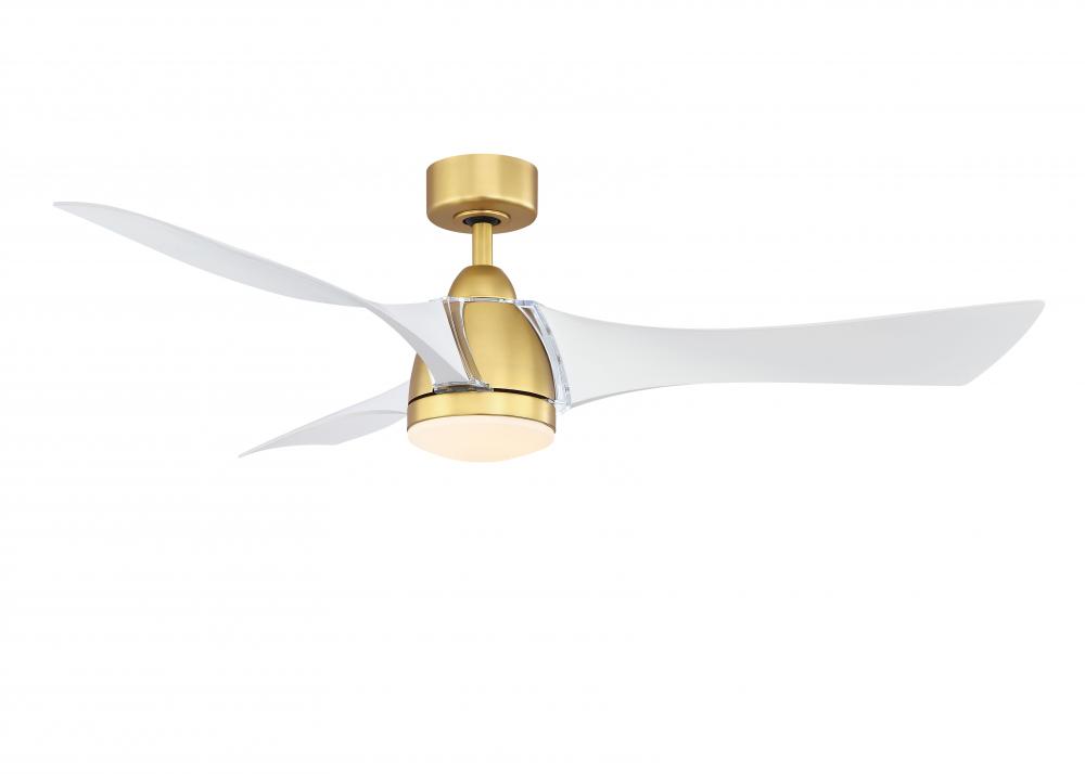 Klear 56 inch Indoor/Outdoor Ceiling Fan with Matte White Blades and LED CCT Select Light Kit