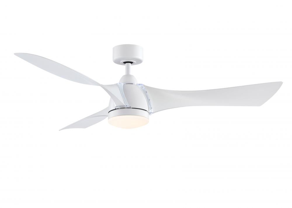Klear 56 inch Indoor/Outdoor Ceiling Fan with LED CCT Select Light Kit - Matte White