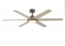 Fanimation FPD6605AGP - Brawn 64 inch Indoor/Outdoor Ceiling Fan with Matte White Blades and LED CCT Select Light Kit