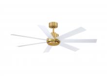 Fanimation FPD6865BSMW - Pendry 56 inch Indoor/Outdoor Ceiling Fan with Matte White Blades - Brushed Satin Brass