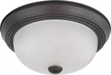 Nuvo 60/3145 - 2 Light - 11&#34; Flush with Frosted White Glass - Mahogany Bronze Finish