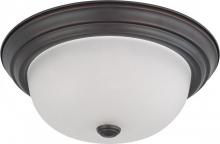 Nuvo 60/3146 - 2 Light - 13&#34; Flush with Frosted White Glass - Mahogany Bronze Finish