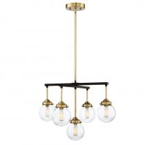 Savoy House Meridian M10041ORBNB - 5-Light Chandelier in Oil Rubbed Bronze with Natural Brass