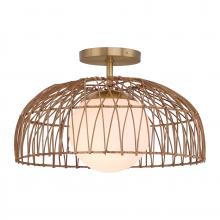 Savoy House Meridian M7043NB - 1-Light Convertible Pendant or Semi-Flush in Natural Brass
