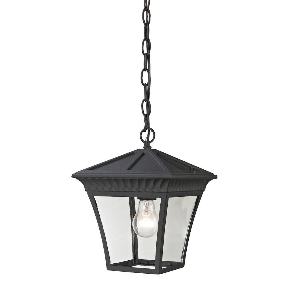 Thomas - Ridgewood 9'' Wide 1-Light Outdoor Pendant - Matte Textured Black