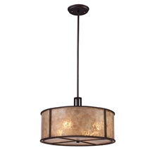 ELK Home 15032/4 - Barringer 4-Light Chandelier in Aged Bronze with Tan Mica Shade